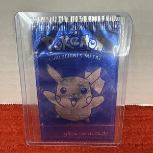 Pokemon Pikachu Sticker Album Packs Sealed Sticker Prisma Evoluciones Metal - Picture 1 of 2