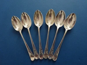 Set 6 Vintage/Antik verzierte versilberte Kaffeelöffel Sanderson Sheffield #1 - Bild 1 von 4