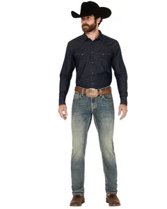Rock & Roll Denim Men's And Rifle Medium Vintage Wash Skinny Reflex Jeans - - Picture 1 of 4