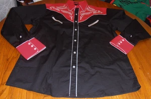 NEW- COOFANDY WESTERN CAMICIA UOMO RICAMATA CON BOTTONI DAVANTI TAGLIA L - Foto 1 di 8
