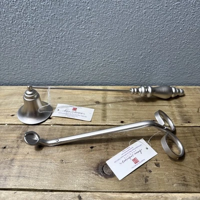 Home Interiors Candle Solid Pewter Accessory Set Snuffer/Wick Trimmer Vintage - Image 1 of 4