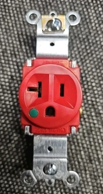 PASS & SEYMOUR 8301-RED RECEPTÁCULO ÚNICO 20 A 125 VOLTIOS GRADO HOSPITALARIO Foto 1 de 4