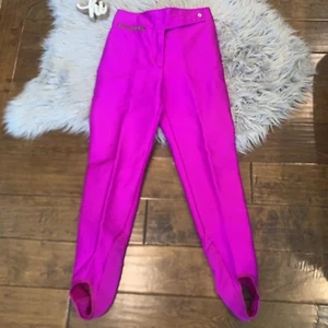 Vintage Profile Sportswear Ski Pants Fuchsia Wool Nylon Purple Stirrup Size 8 - Picture 1 of 7