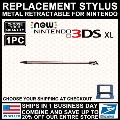 Nuevo lápiz óptico retráctil de metal 3DS XL para Nintendo Touch Pen repuesto negro Foto 1 de 4