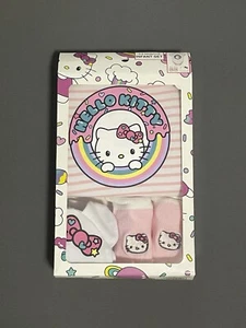 NWT Sanrio Hello Kitty x SP Striped 3-Piece 0-6 Month Infant Set White/Pink RARE - Picture 1 of 5
