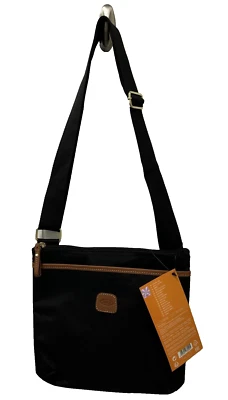 Bolso Bandolera Urbano Bric's Milano Negro 3 Cremallera Correa de Viaje 10 x 10.5 Nuevo Foto 1 de 4