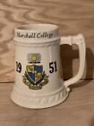 Vintage Marshall College 1951 Mug Beer Stein Cup Porcelain 