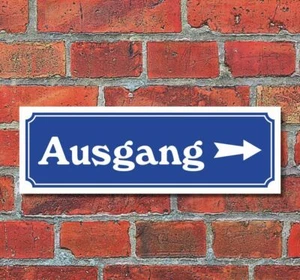 Schild im Straßenschild-Design "Ausgang rechts" 30 x10 cm Alu-Verbund - Bild 1 von 1
