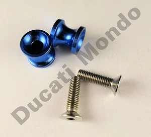 Billet paddock stand spools hook bobbin blue for Ducati 749 999 M8 8mm - Picture 1 of 1