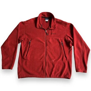 Patagonia Polartec Fleece Jacket Mens Sz XL Red Full Zip Coat - Picture 1 of 9