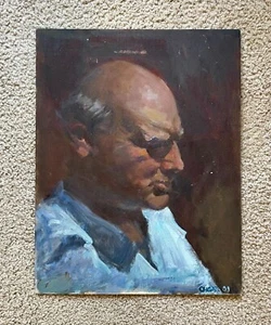 Oil Painting Portrait of a Man Winston Churchill Dick Choate 2000 - Picture 1 of 3