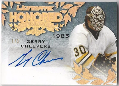 Gerry Cheevers  2015 Leaf Ultimate Honored Members Autograph 1/3 - Image 1 of 2