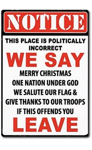Notice Politically Incorrect Metal Sign Funny Rustic Decor No Trespassing 8"x12" - Picture 1 of 5