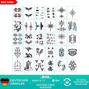 30 Blätter Temporäre Tattoos, Klebetattoos Erwachsene Tattoo Aufkleber Arm Tatto - Bild 1 von 1