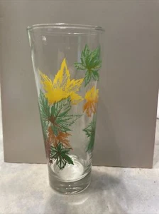 Vintage Salem China Autumn Maple Leaf Tall Tumbler 6 7/8” Glass Excellent - Picture 1 of 6