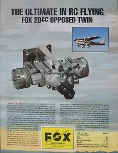 Fox 20CC Opposed Twin RC Engine Ephemera Wall Art Decor 2 Cylinder - Bild 1 von 1