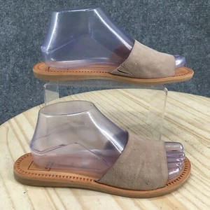 Dolce Vita Sandals Womens 7.5 Slip On Slides Taupe Suede Casual Open Toe - Picture 1 of 16