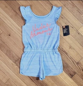 NEW Under Armour LIttle Girl Romper Short Outfit, Blue (sz 4, 5) - Picture 1 of 4