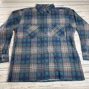 Vintage Saugatuck Flannel Button Down Shirt Mens Large Plaid Work Shirt NWOT - Picture 1 of 6