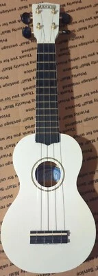 Mahalo U-30WT Colorful Soprano Ukulele WHITE 4-string VG free shpg  - Image 1 of 4
