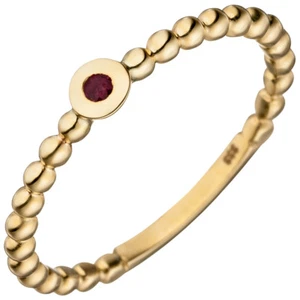 Anello di Chiusura a Sfera Donna con Rubino Rosso 333 Oro - Picture 1 of 1