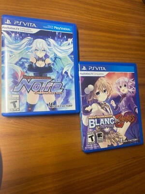 Hyperdevotion Noire+Megatagmension Neptune Playstation PS Vita Games Lot -tested - Image 1 of 4