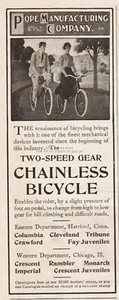 1904 Pope Manufacturing Chicago IL Hartford CT Two Speed Gear Bicycle ad - Picture 1 of 1