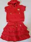 Nwt French Cat Red Hooded Zip Up Top Ruffled Skirt 110 3/4/5 3T 4T