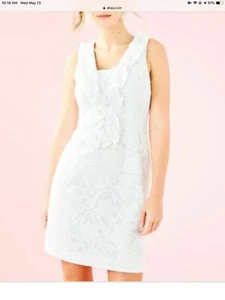 Lilly Pulitzer Kiera Etuikleid Resort Weiße florale Spitze Größen O & 2 NWT Ret$278 - Bild 1 von 5