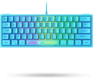 60% Wired Compact Gaming Keyboard, RGB LED Backlit Mechanical Feel For PC Laptop - Picture 1 of 37