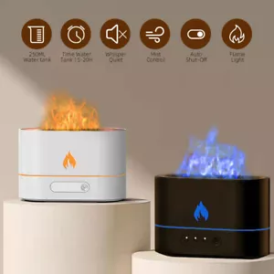 3D Flame Light USB Air Humidifier Essential Oil Diffuser Bedroom Mist Home Relax - Picture 1 of 14
