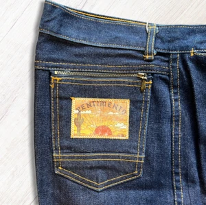 High Waist Vintage 70s Straight Leg Western Blue Jeans Pentimento Brittania - Bild 1 von 8