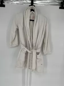 Victoria's Secret PINK Cozy Bath Short Robe White XS Pockets - Picture 1 of 4