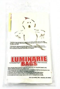 Halloween Decor Ghost White Luminarie Bags Kama Fire Retardant 8 Pack - Picture 1 of 5