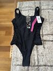 NWT BeWicked Swimsuit Black Sexy Bathing Suit Swim Lingerie MED Medium Bonus