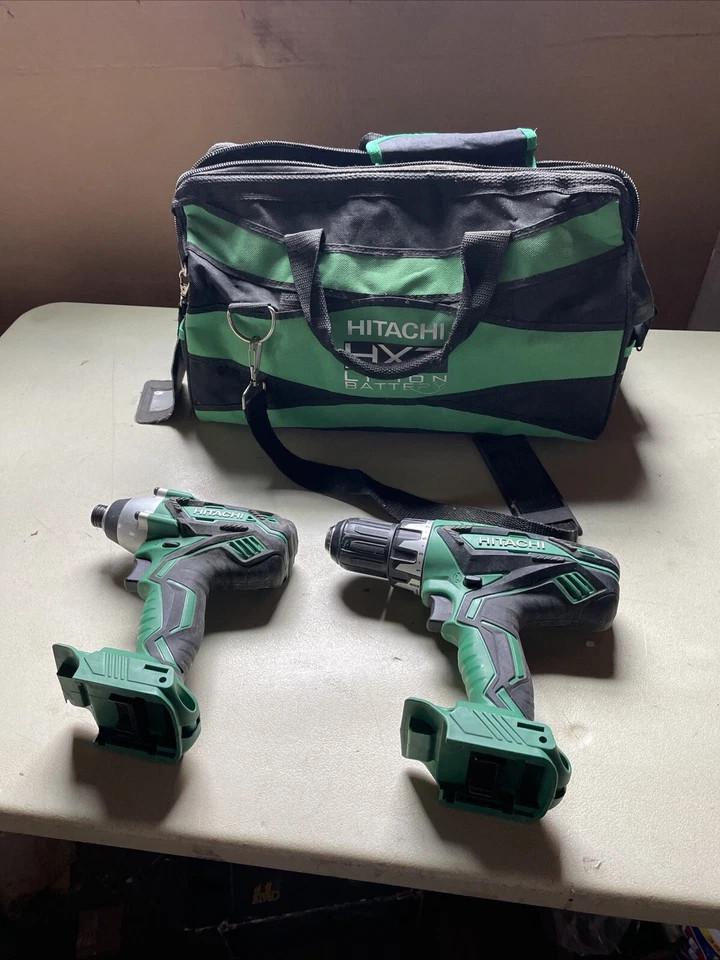 Hitachi 18V Cordless DS18DGL Drill / WH18DGL Impact Driver W Bag CLEAN - Image 1 of 4