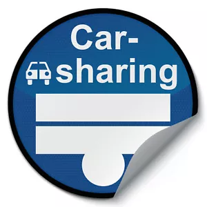 Statisch haftende Plakette "Carsharing" Adhäsionsfolie kleberfrei R205 - Bild 1 von 6