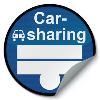 Statisch haftende Plakette "Carsharing" Adhäsionsfolie kleberfrei R205 - Bild 1 von 4