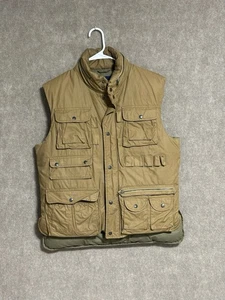 Vtg Ralph Lauren Polo Down Puffer Vest Utility Cargo Gilet Shooting Fishing M - Picture 1 of 7