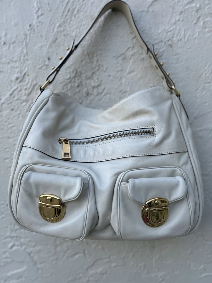 Auténtico bolso hobo Marc Jacob’s Angela cuero italiano crema suave Foto 1 de 4