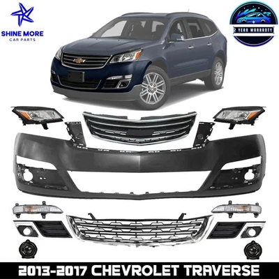Front Bumper Cover & Grille Assembly Kit For 2013-2017 Chevrolet Traverse Foto 1 de 4