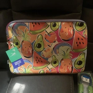 NWT Tabitha Brown 15” Tech Sleeve Fruit Print Laptop/Tablet Fun Colorful - Photo 1/3