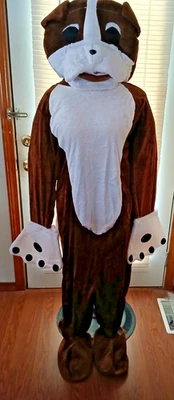 Cuerpo Completo Peluche Bulldog Mascota Fiesta Disfraz Animal Conjunto Adulto Totalmente Nuevo Foto 1 de 4