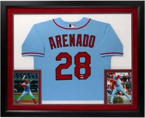 Nolan Arenado St. Louis Cardinals SportsMem FRMD Signed Blue Nike Auth. Jersey - Picture 1 of 2