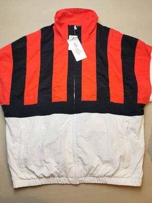 PERRY ELLIS AMERICA Mens Size M Windbreaker Jacket NEW White Red Track USA Flag - Image 1 of 4