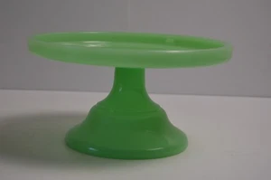 Vintage Repro Jadeite Green Glass Round 8.5" Pedestal Cake/Cupcake Stand - Picture 1 of 13