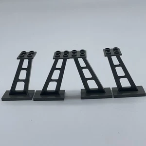 4 LEGO 2 x 4 x 5 OLD DARK GRAY STANCHION INCLINED SUPPORT 4476 VINTAGE 7317 6977 - Picture 1 of 1