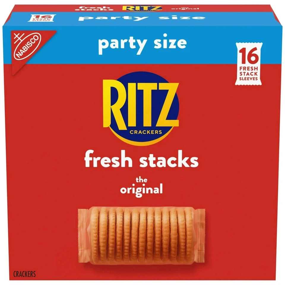 RITZ Fresh Stacks Original Crackers Party Size Travel Snacks 23.7 oz (16 Mult