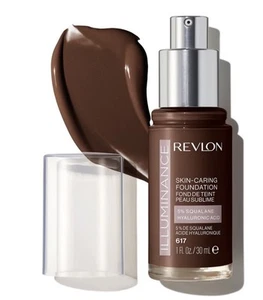 2 Pack Revlon Illuminance Skin-Caring Liquid Foundation 1 Oz Color 617 (EBONY) - Picture 1 of 9