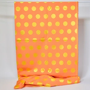 Orange upholstery weight fabric with large yellow polka dots - Picture 1 of 3